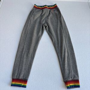 Aviator Nation Rainbow Striped Sweatpants Joggers Womens S Gray Comfy Loungewear